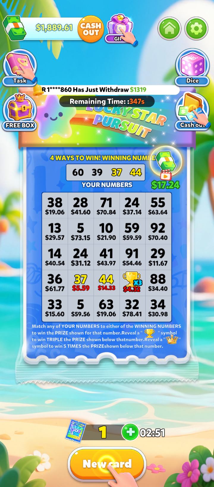 Example of “big win” that never pays out